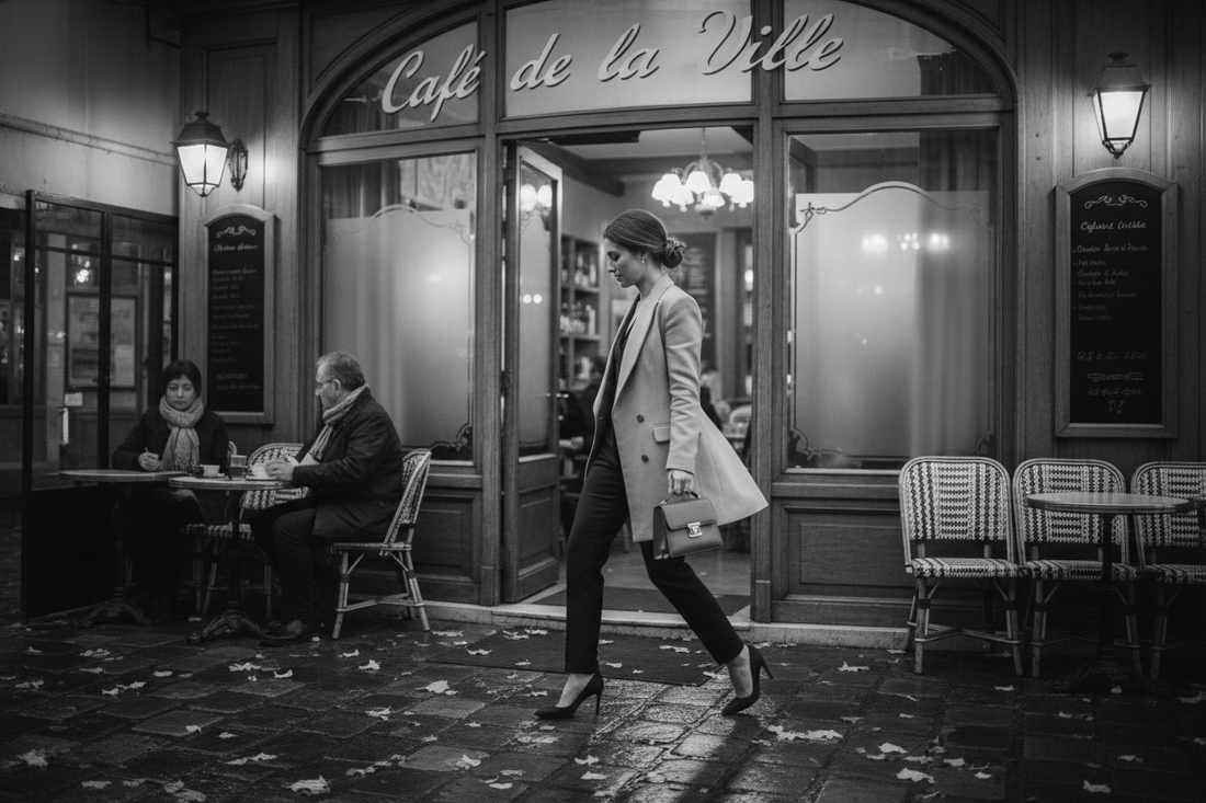 Femme élégante rendez-vous automne