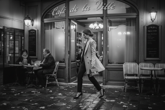 Femme élégante rendez-vous automne