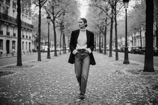 Femme superposant vêtements automne