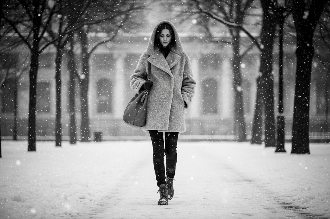 Manteau d'hiver femme neige