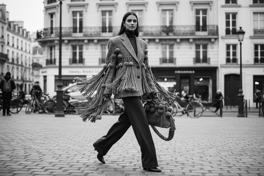 Veste ample femme pompons