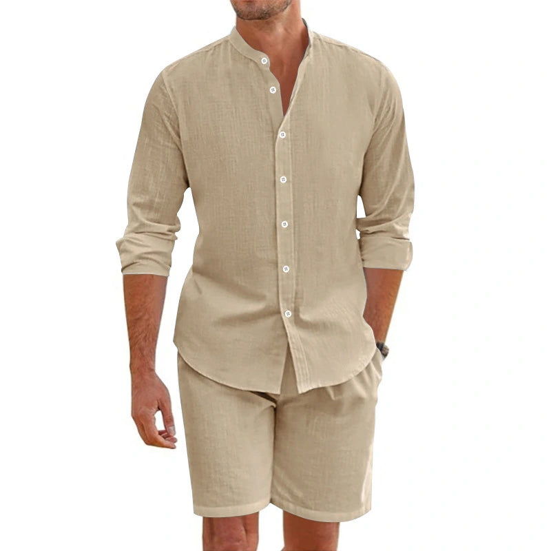 Chemise Cubaine Manches Courtes & Short Élastiqué