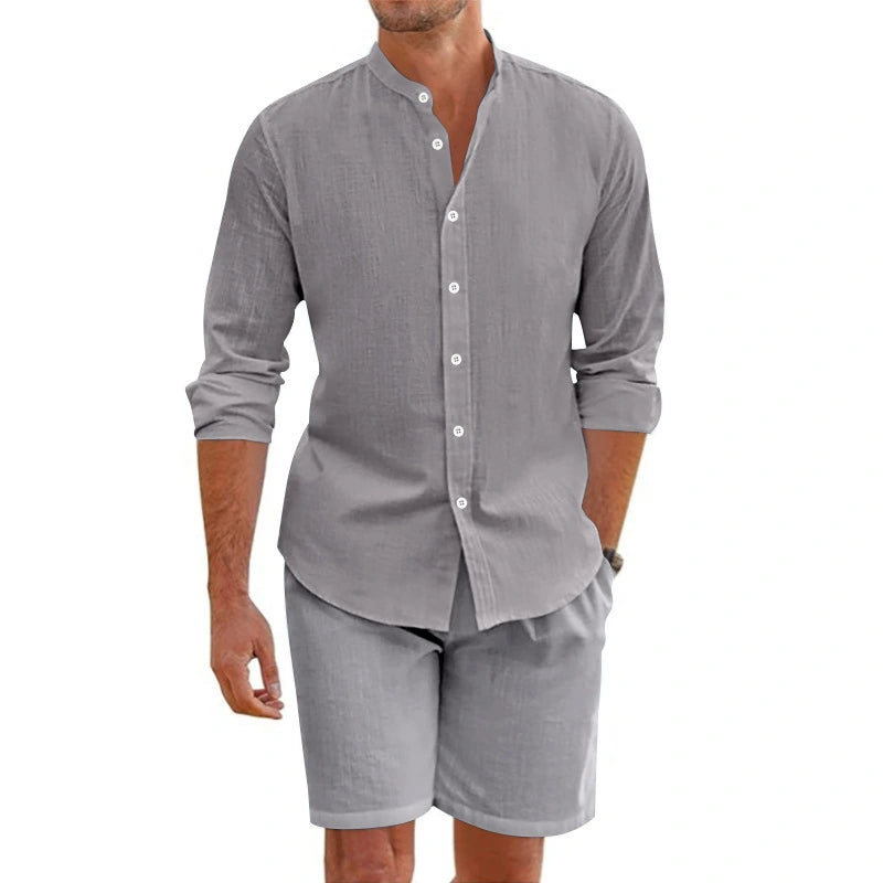 Chemise Cubaine Manches Courtes & Short Élastiqué