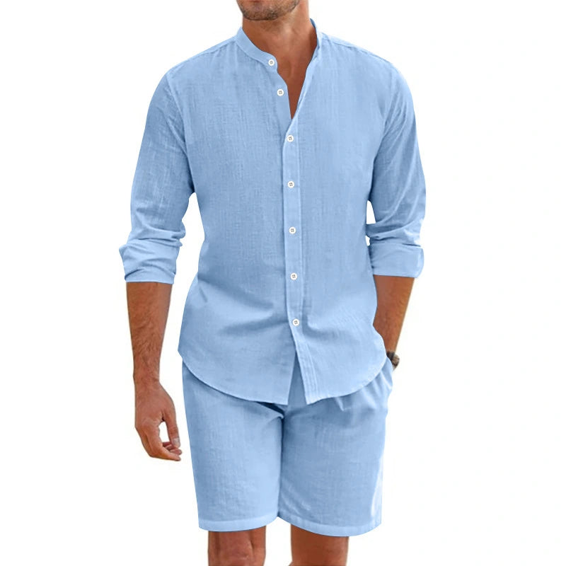 Chemise Cubaine Manches Courtes & Short Élastiqué